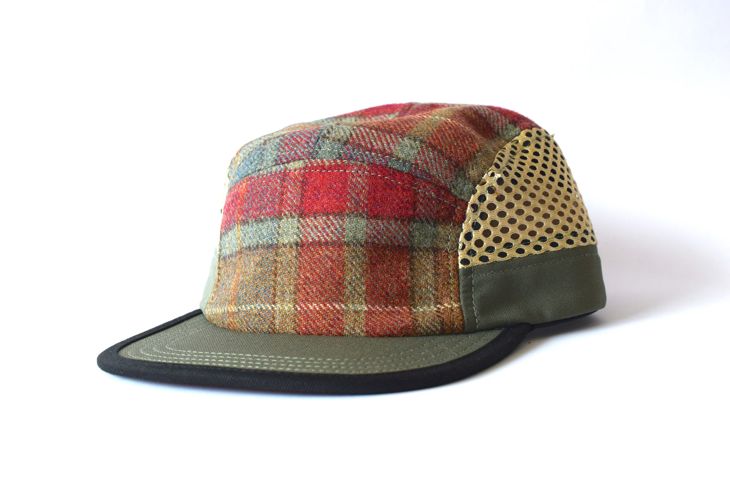 Scosia Plaid Rojo Eight Panel Sport Hat