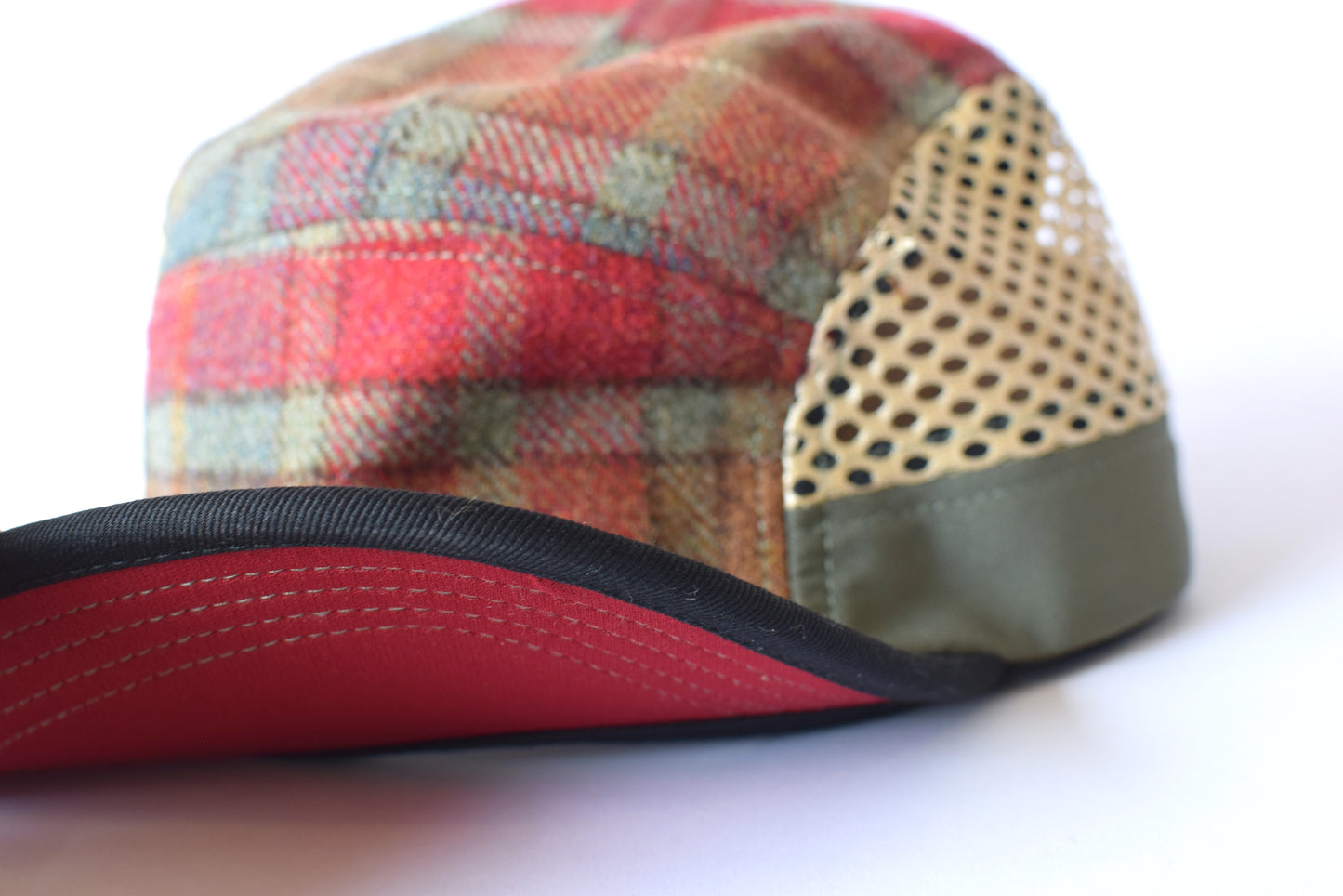 Scosia Plaid Rojo Eight Panel Sport Hat