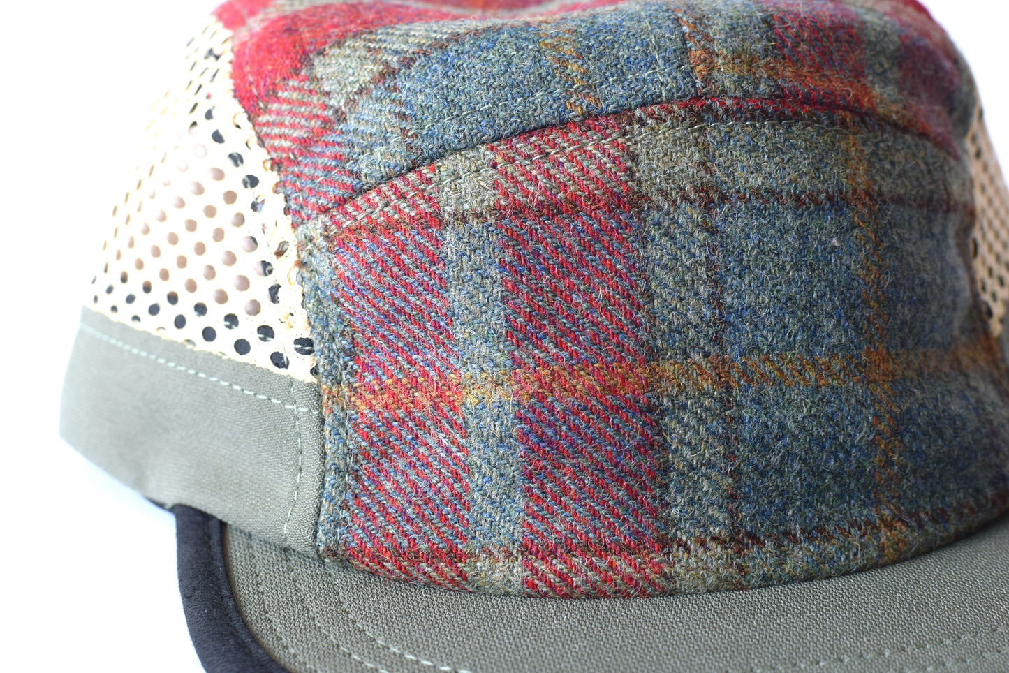 Scosia Plaid Rojo Eight Panel Sport Hat (sb)