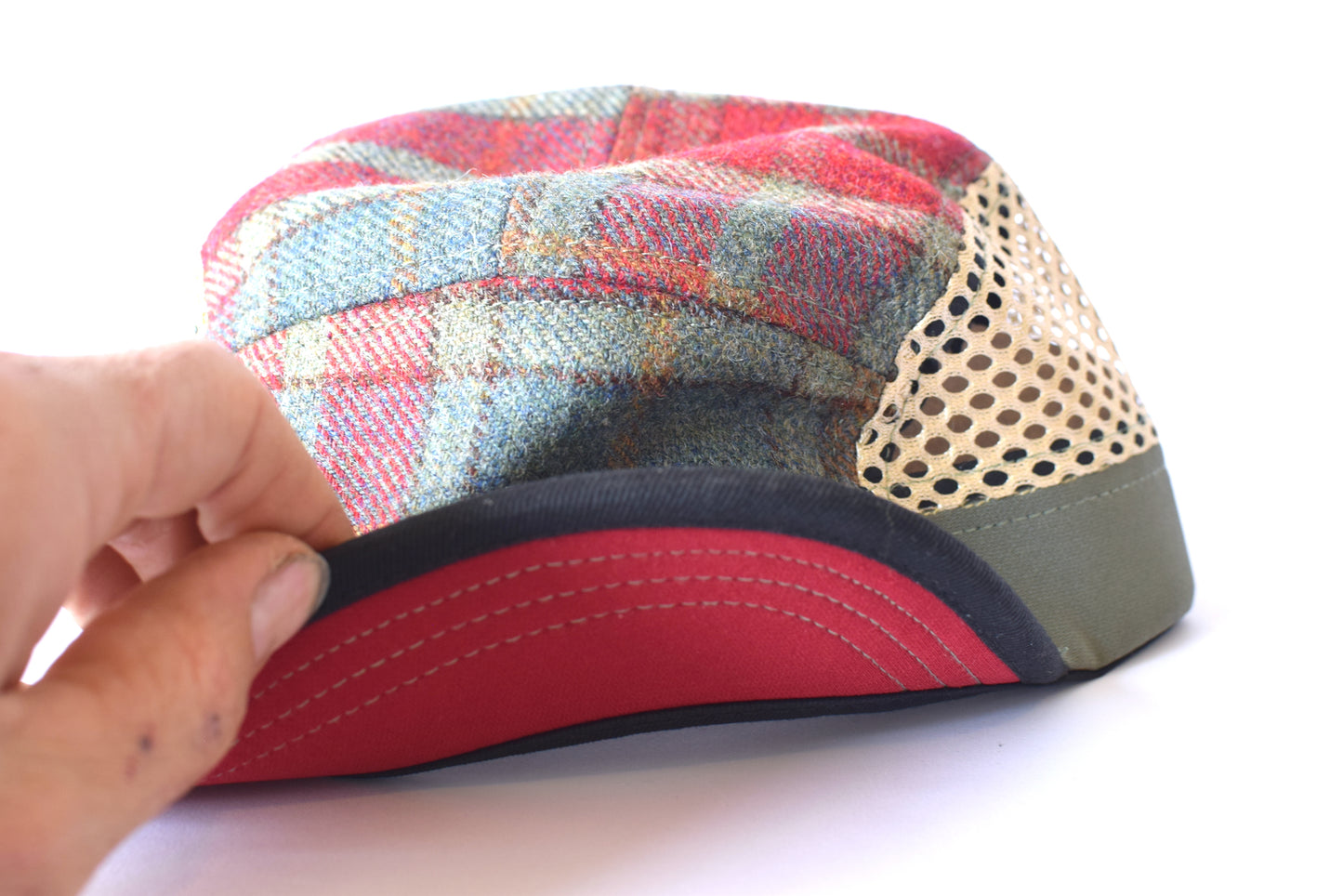 Scosia Plaid Rojo Eight Panel Sport Hat (sb)