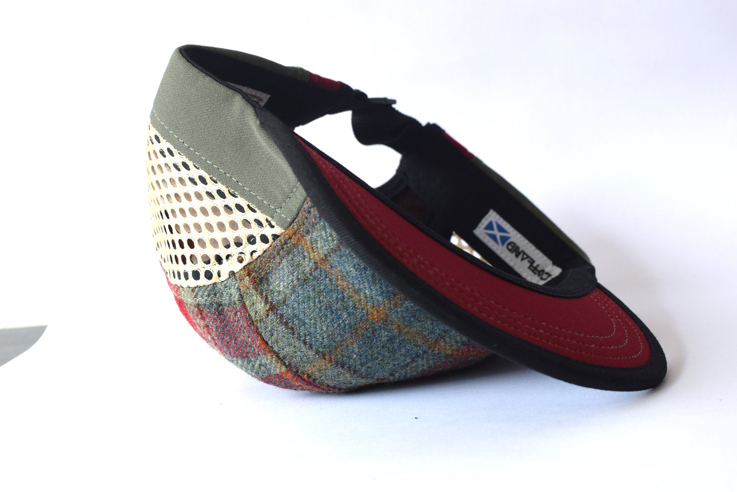 Scosia Plaid Rojo Eight Panel Sport Hat (sb)