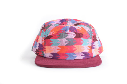 Colorful patterned cap on a white background