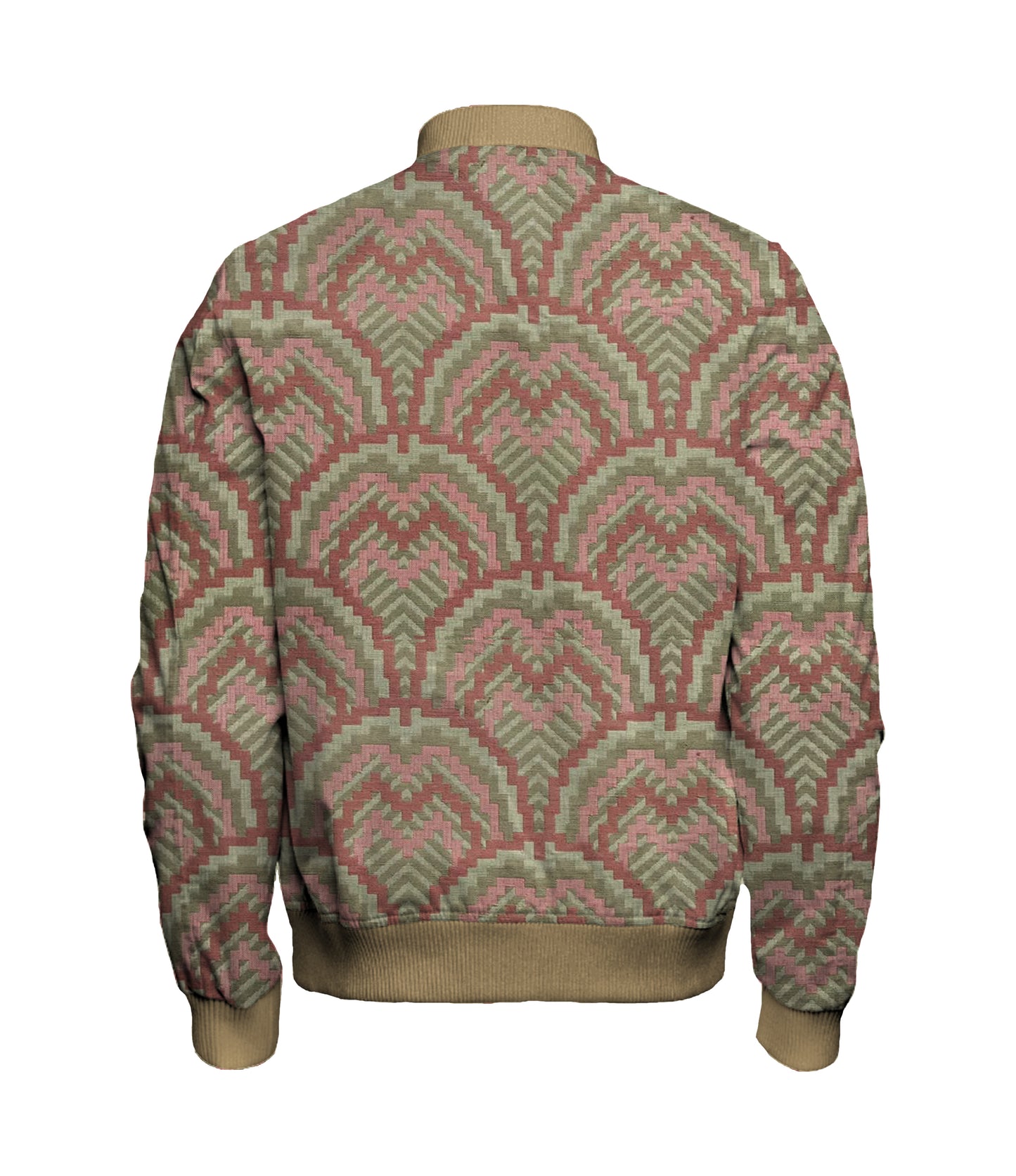 Geo Red Green Bomber Jacket