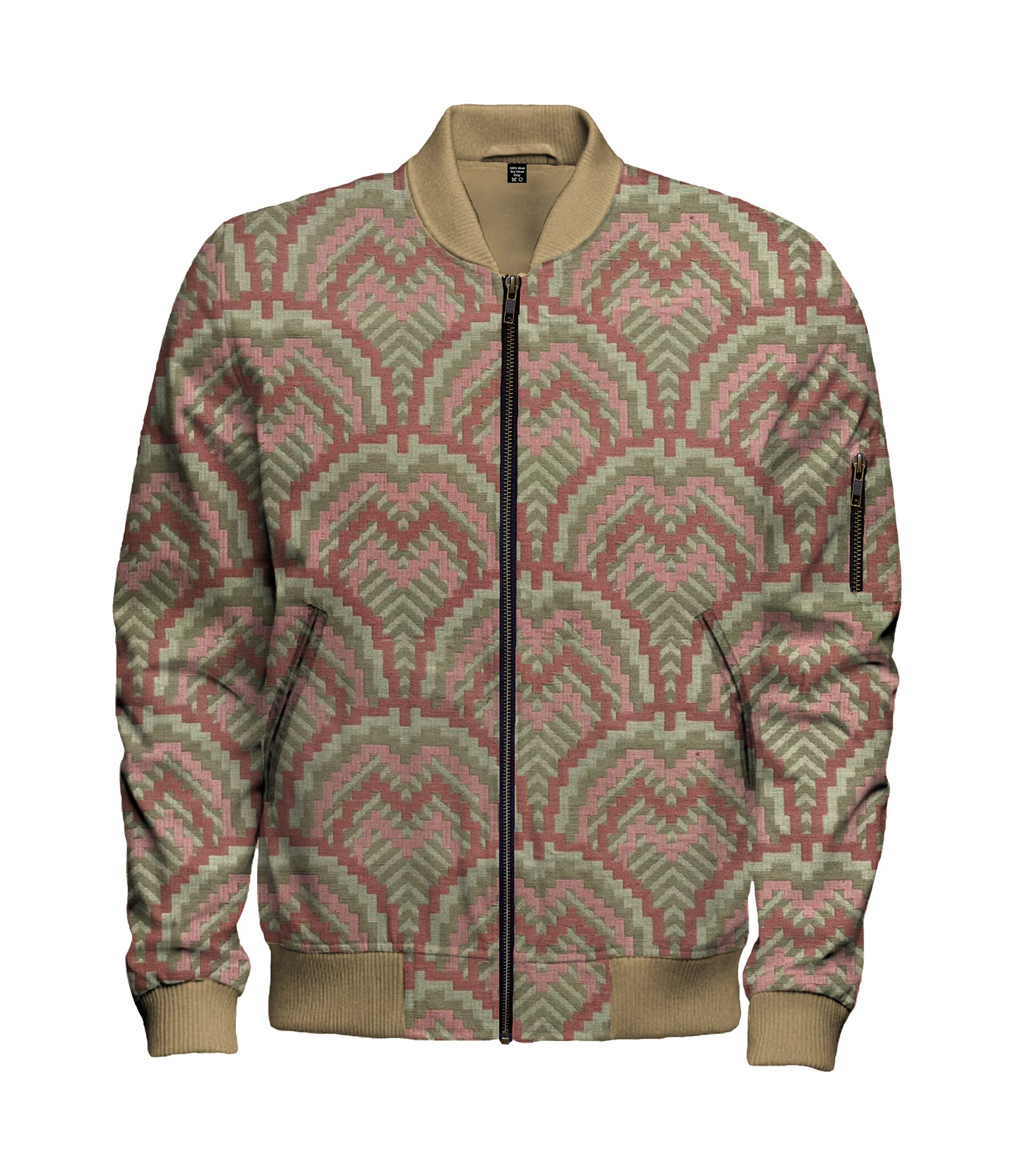 Geo Red Green Bomber Jacket